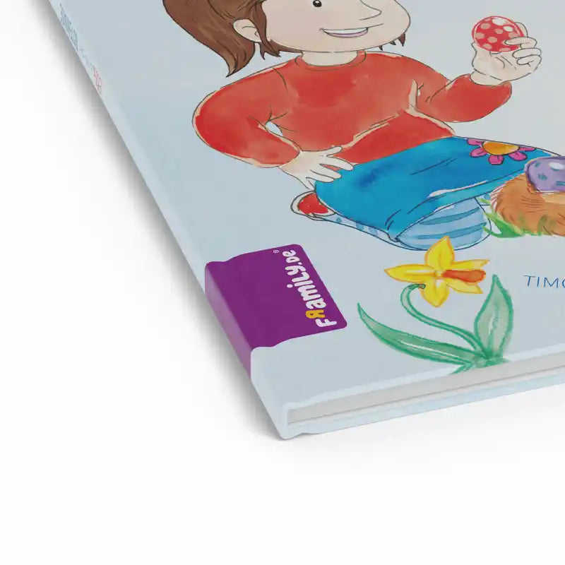 Detailansicht Buchrücken illustriertes Osterbuch.