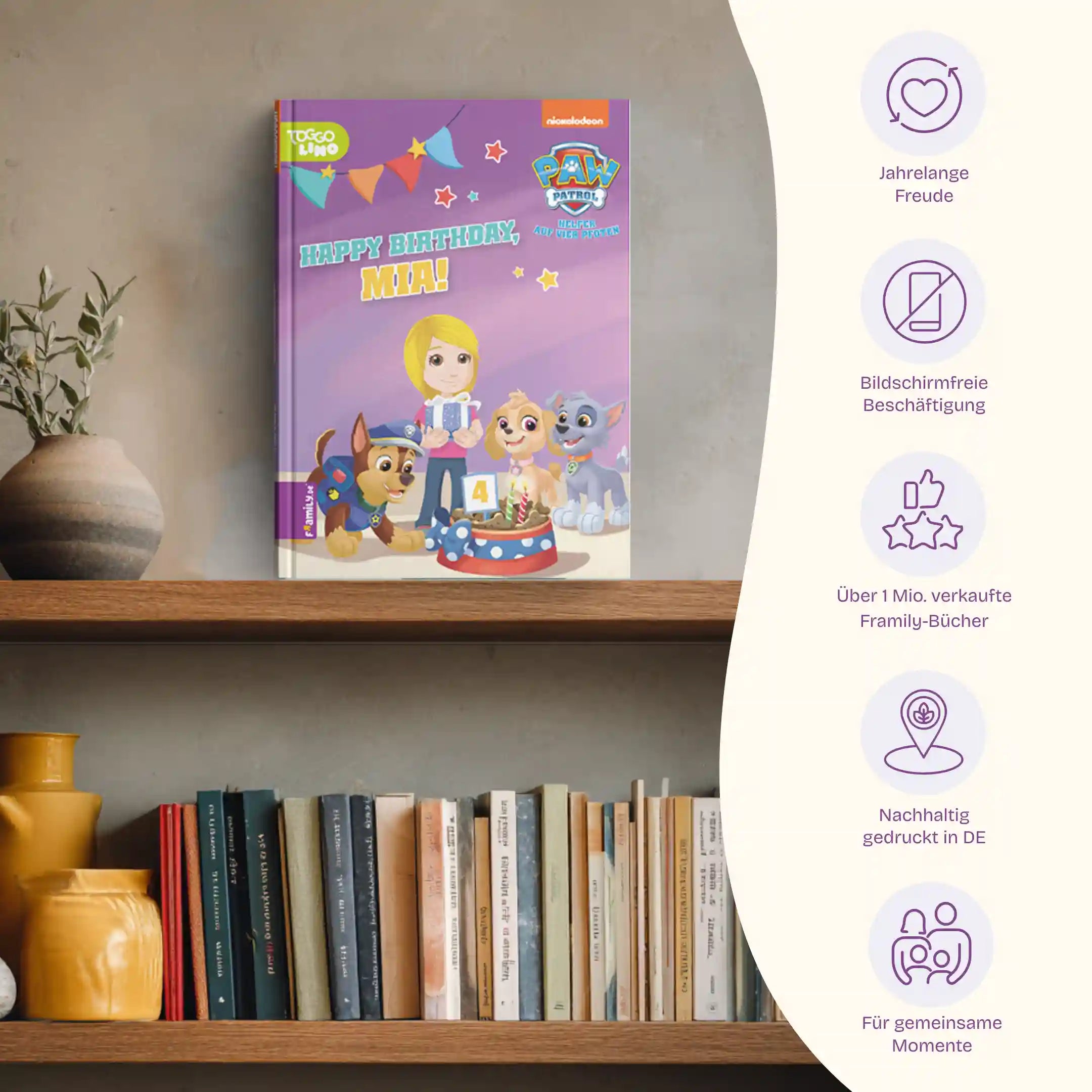 Vorteile: Jahrelange Freude, Bildschirmfreie Beschäftigung, Über 1 Mio. verkaufte Framily-Bücher, Nachhaltig gedruckt in DE, Für gemeinsame Momente