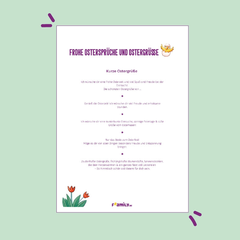 Frohe Ostersprüche und Ostergrüße als kostenloser Download mit verschiedenen kurzen Ostergrüßen