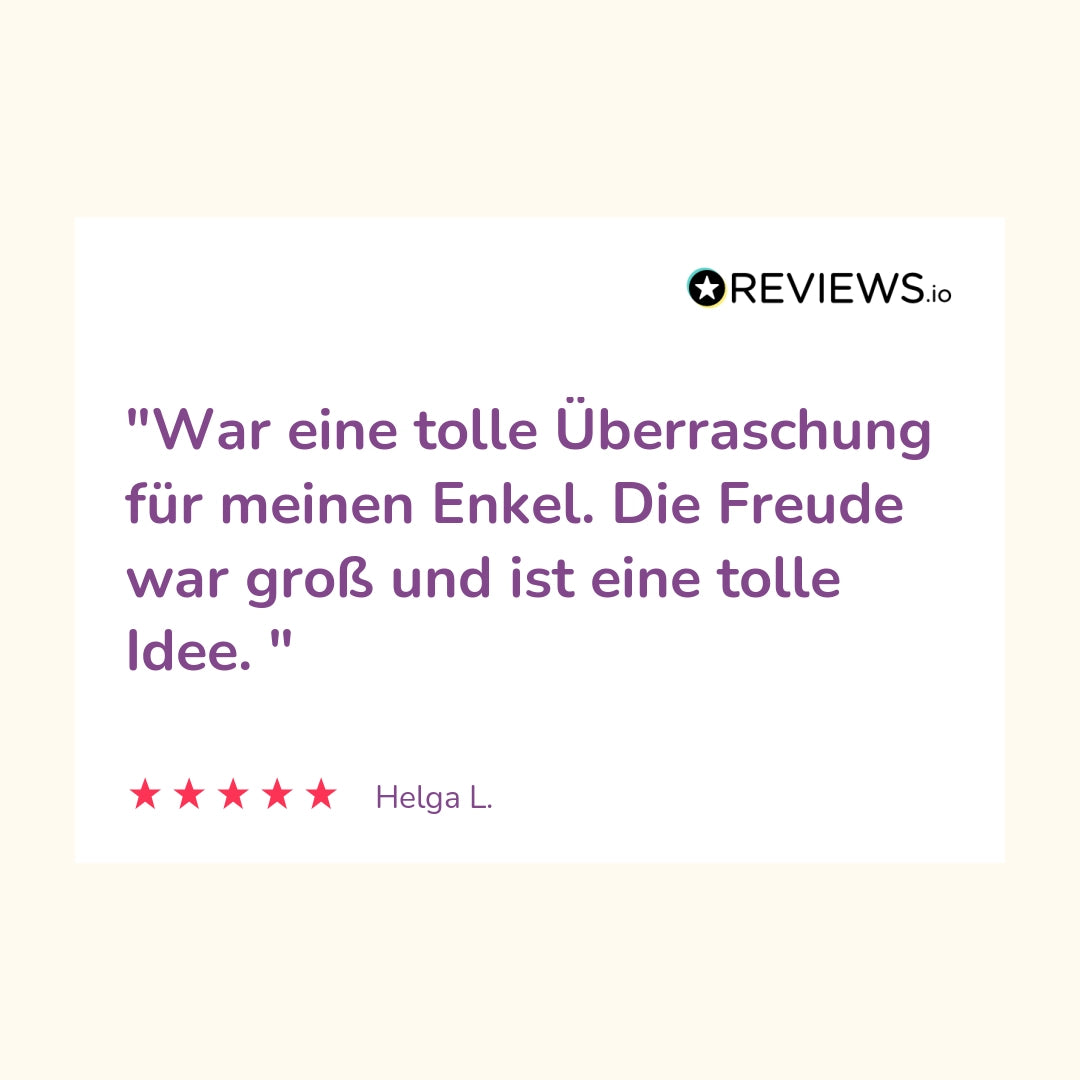 Produktbewertung: "War ein tolle Überraschung für meinen Enkel. Die Freude war gross und ist eine tolle Idee."