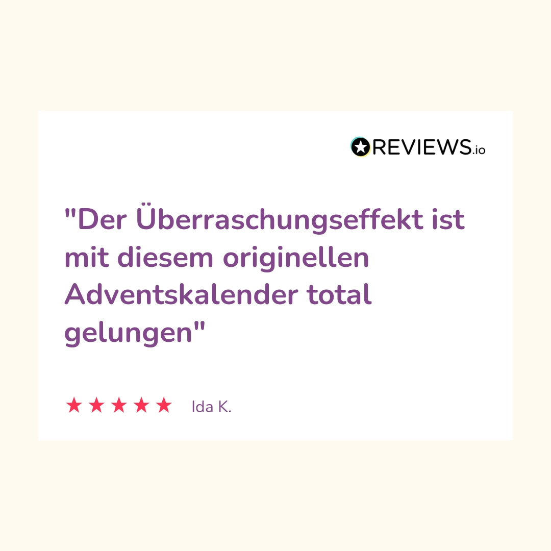 Produktbewertung: "Der Überraschungseffekt ist mit diesem originellen Adventskalender total gelungen"