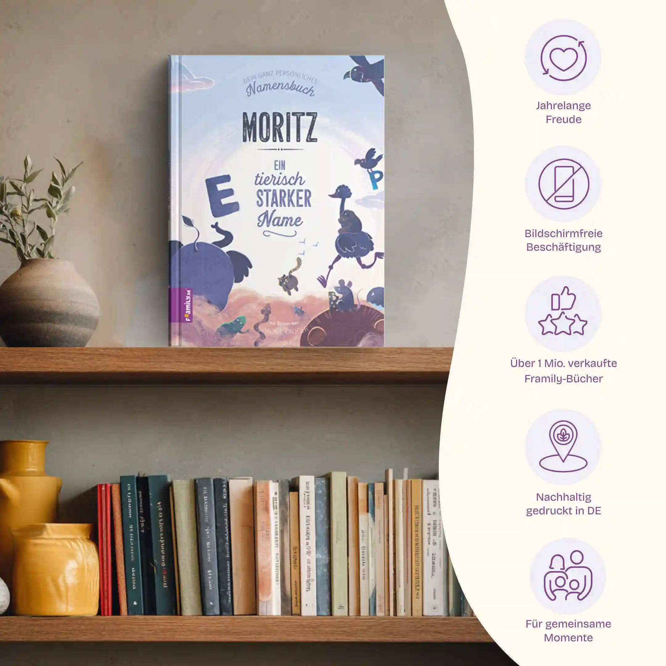 Vorteile: Jahrelange Freude, Bildschirmfreie Beschäftigung, Über 1 Mio. verkaufte Framily-Bücher, Nachhaltig gedruckt in DE, Für gemeinsame Momente